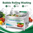 Industrial Vortex Fruit Vegetable Washer Automatic Bubble Cleaning Equipment for Food Processing Factory Plant