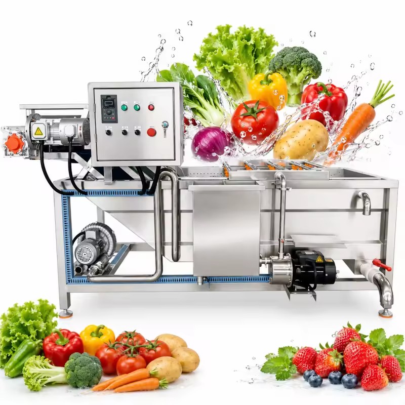 Continuous Bubble Washer for Sweet Potato Yam Cassava Taro Root Crop Processing