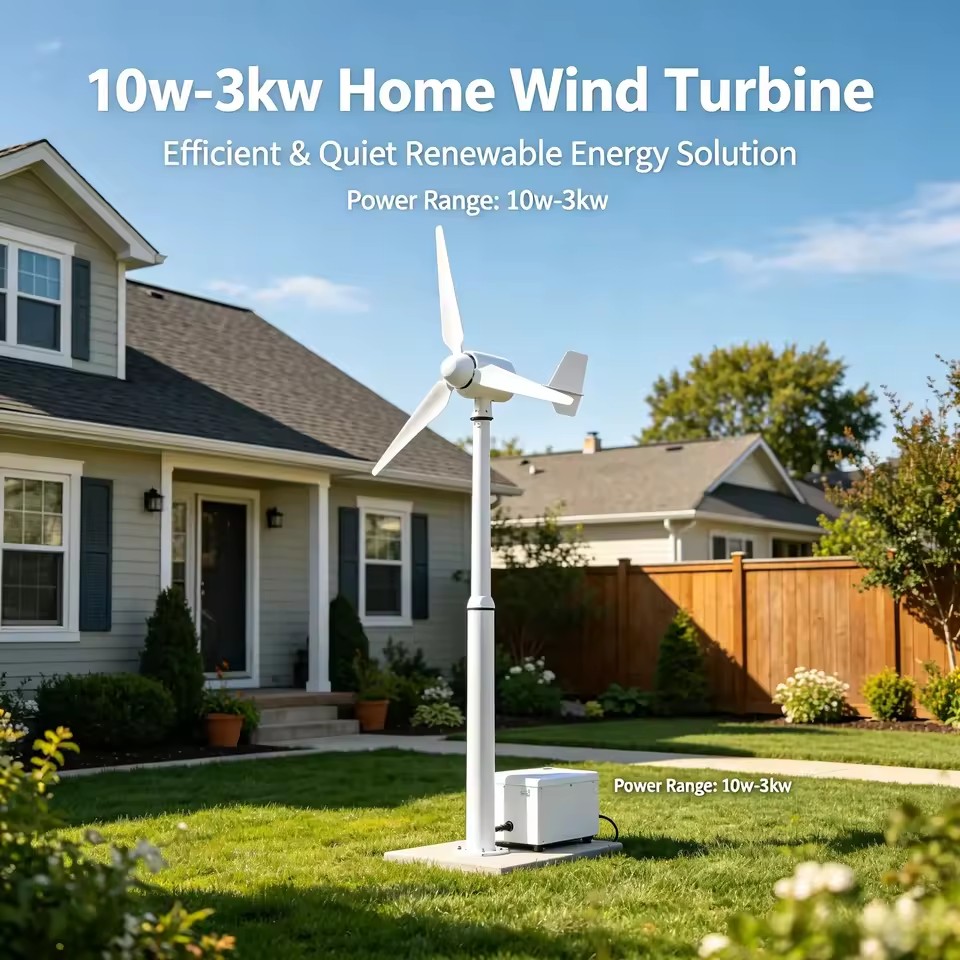 10W-3KW Residential White Wind Generator High Performance Home Turbine Backup Electricity