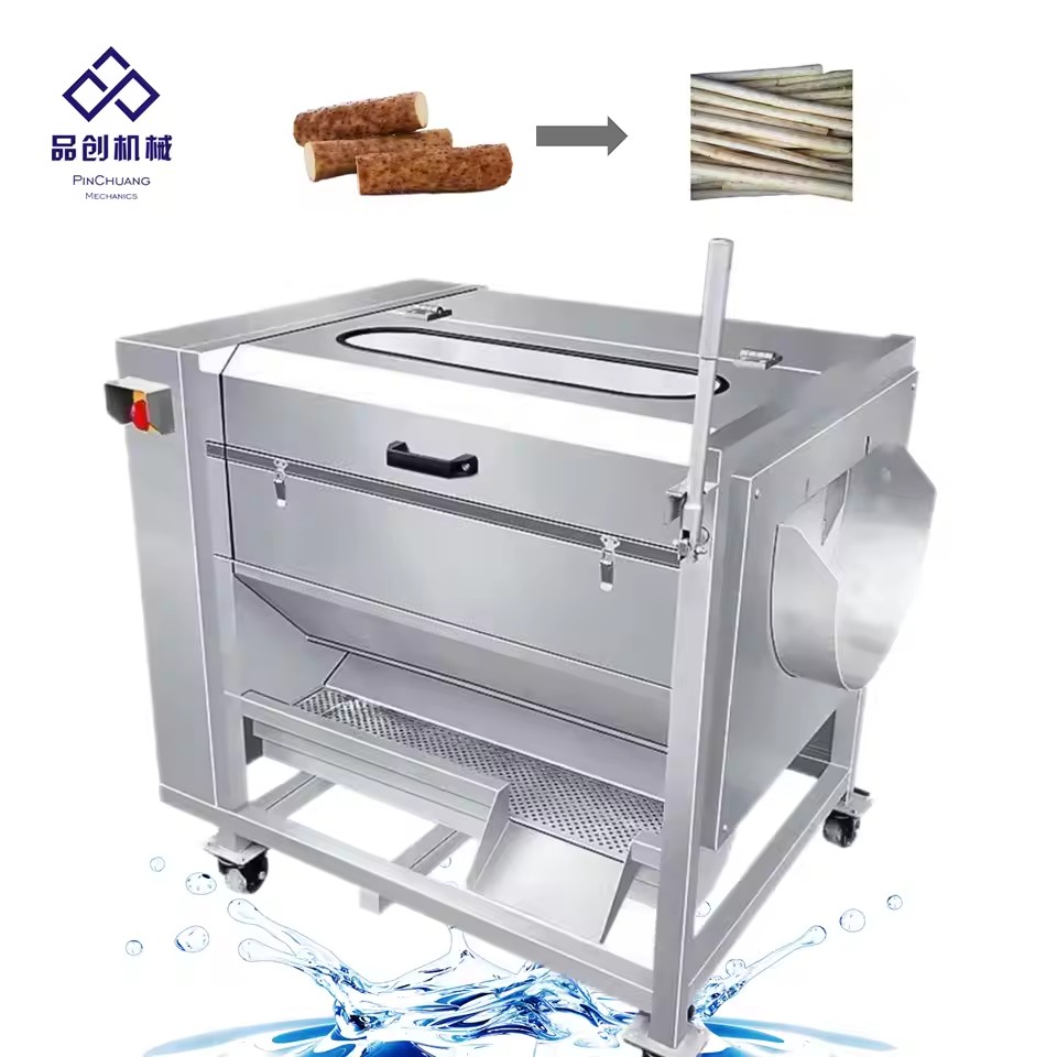 Food Grade Cassava Peeling & Cleaning Machine for Vegetables and Taro Roots with Electric Motor and SUS304 Material