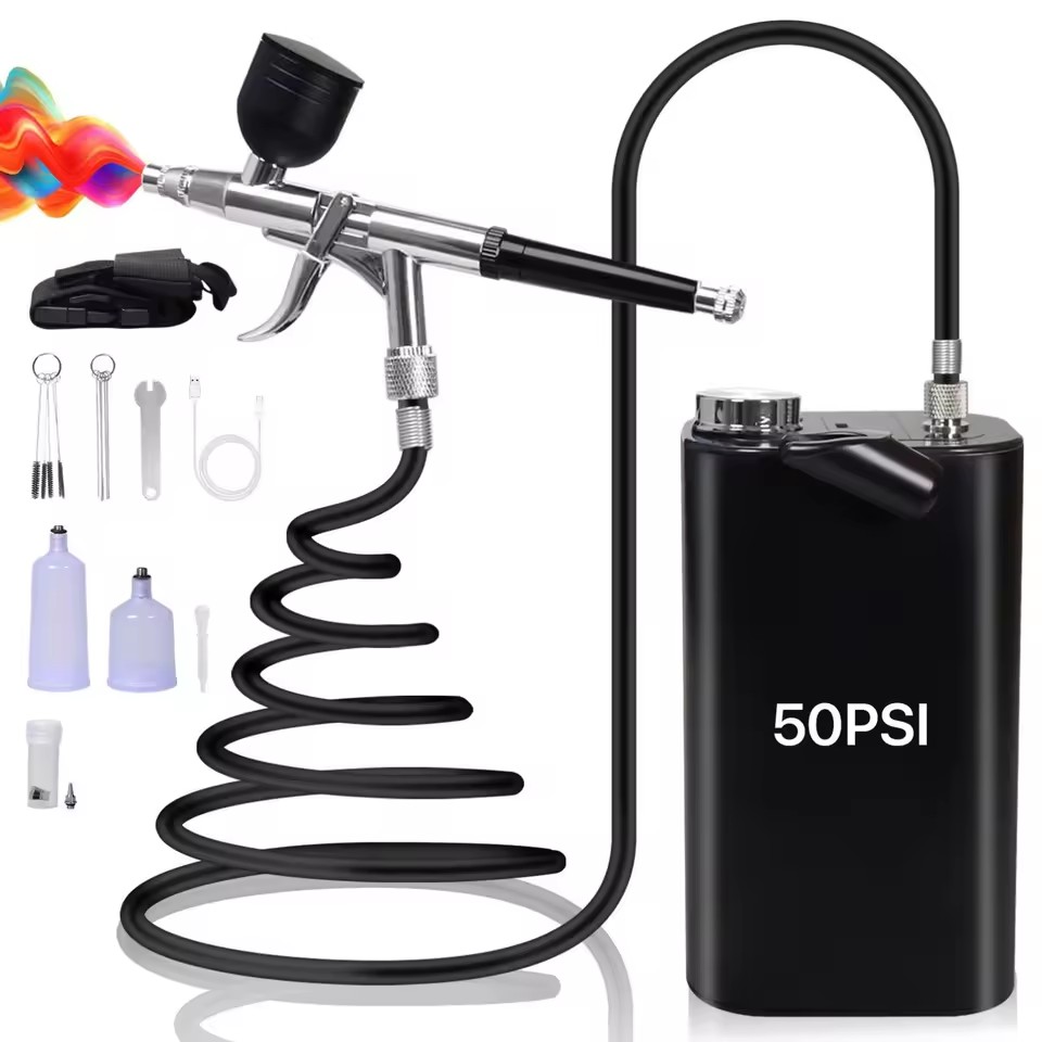 Rechargeable Airbrush Compressor Kit with Nano Spray Gun for Nail Art & Skin Care