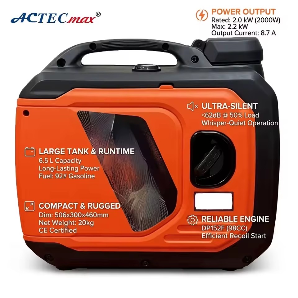 Wholesale Recoil Start Silent Portable Generator 2KW AC.501.100 RV Truck Battery Charging Electric Power Generation for Camping