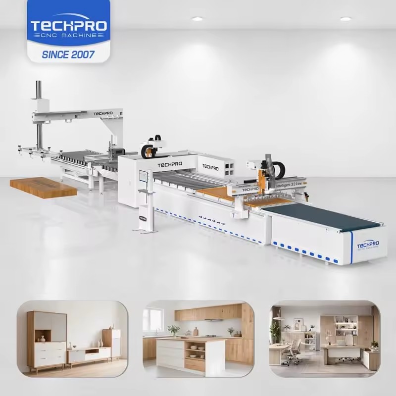 Panel Furniture CNC Production Line Woodworking Nesting CNC Machine with CNC Drilling and Cutting