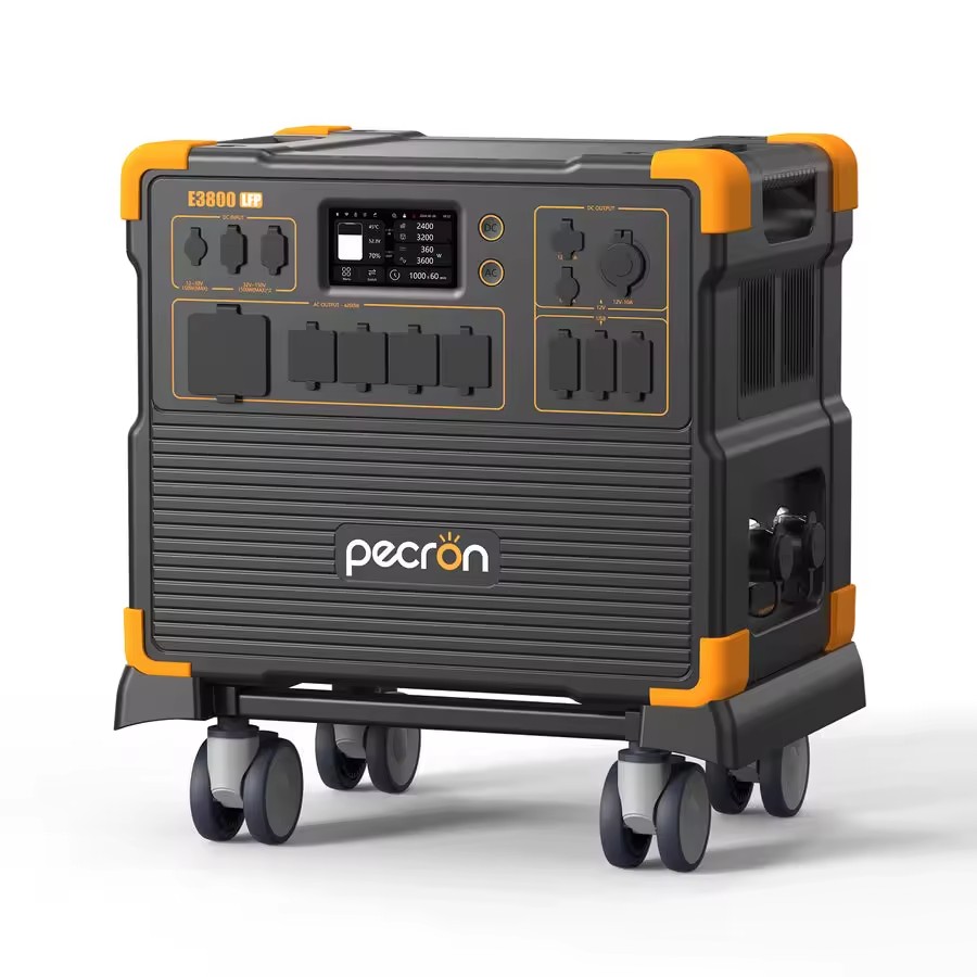 PECRON E3800LFP Portable Power Station 4200W 3840Wh LiFePO4 with MPPT Controller Jump Starter & Solar Panel Support
