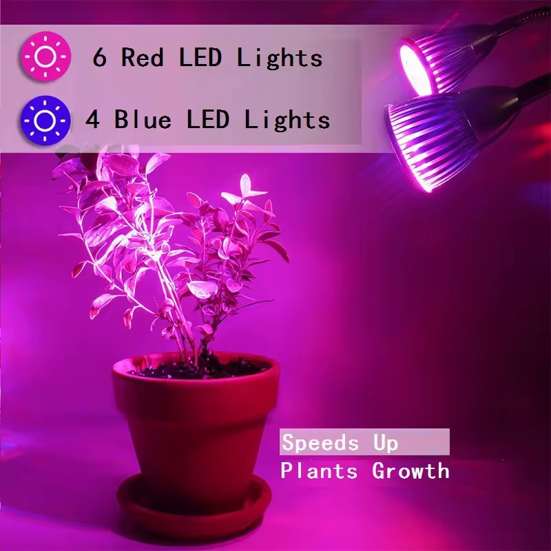 Aluminum Snake Tube LED Double-Headed High Efficiency Plant Growth Lamp 10W Universal Voltage Fleshy Plant Fill Light Hose Lamp