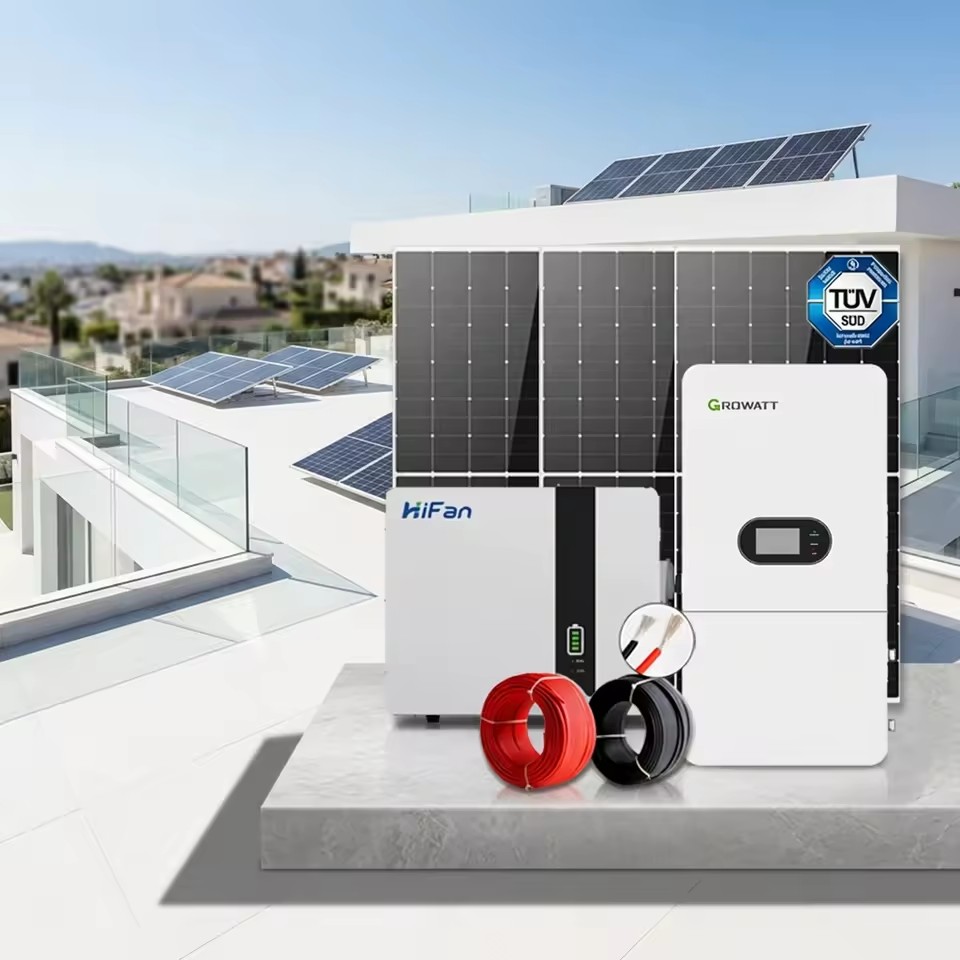 10KW Home Solar System Growatt Hybrid Inverter MPPT HF 16KWH Battery Storage Monocrystalline Silicon Uninterrupted UPS Power