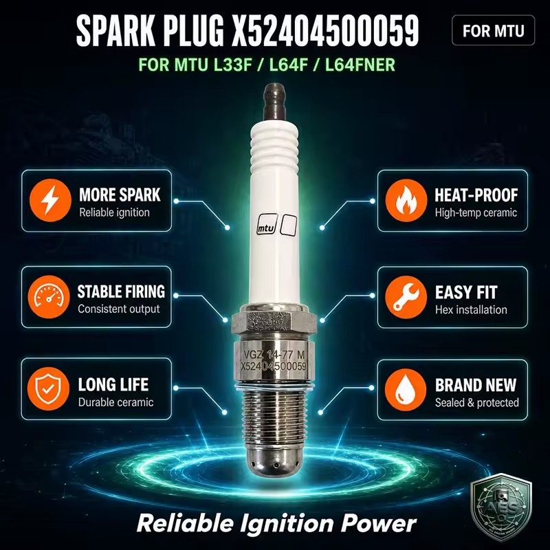 MTU Gas Engine Spark Plug X52404500059 Original Iridium Prechamber Plug for S4000 L64F L64FNER Biogas Natural Gas Genset