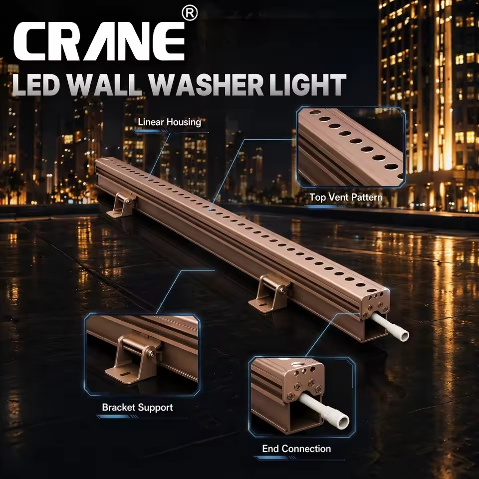 Outdoor LED Wall Washer IP66 Waterproof DMX RGB RGBW LED Linear Washer Light for Architectural Building Facade Lighting
