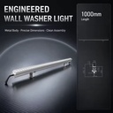High Power Aluminum LED Wall Washer Light IP67 4000K 100LM/W for Building Exterior Wall Facade Lighting