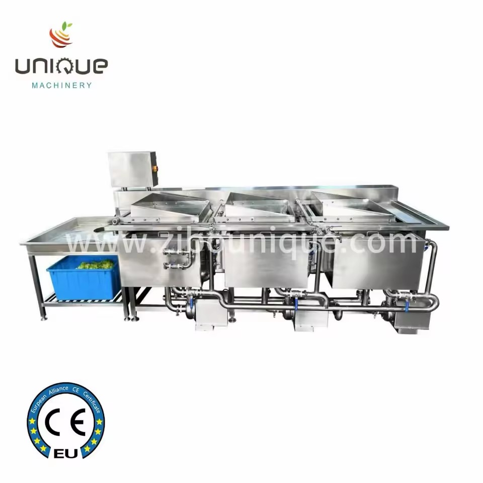 Automatic Vegetable Washing Blanching Cooling Machine Stainless Steel Food Processing Line for Lettuce Cabbage Carrot