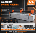 5 Axis CNC Waterjet Cutting Machine 2000x3000mm High Pressure Water Jet Cutter for Stone Metal Glass