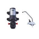 12V Galley Water Pump Basin Tap Faucet Kit with 4L/min Flow Rate and 35psi Pressure TiCN Finish for Caravan & Boat Use