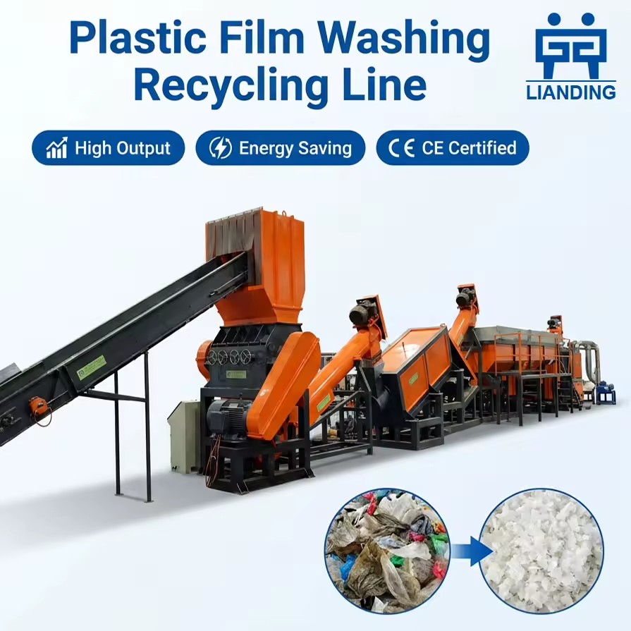 Heavy Duty Sand Removal PP PE LDPE Mulch Film Washing Line Agricultural Film Recycling Crushing Washing Drying Plant
