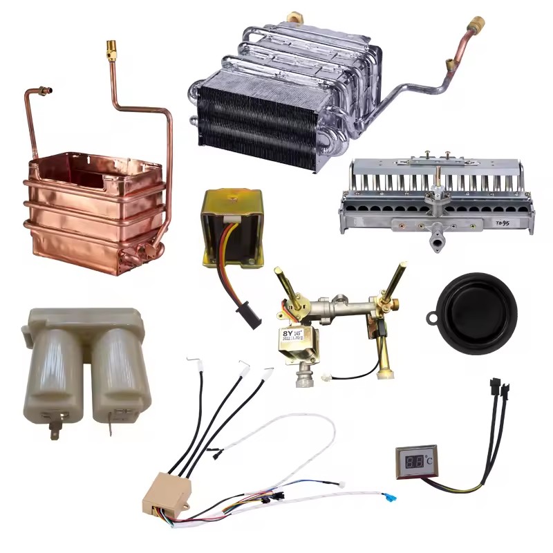 Factory CKD/SKD Gas Water Heater Spare Parts Heat Exchanger Igniter Valve Gaz Geyser 6L 8L 10L 12L Gas Boiler Accessories