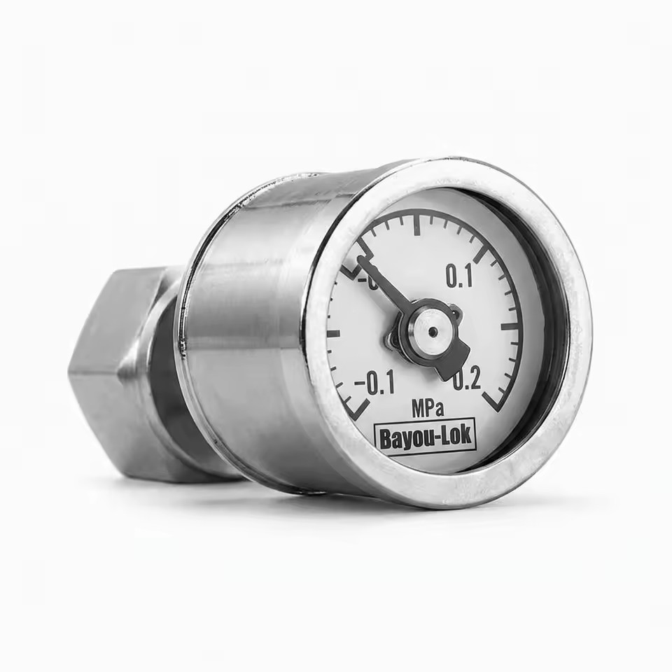 316L Stainless Steel UHP Gas Pressure Regulator Axial Vacuum Gauge VCR Face Seal for Semiconductor Specialty Gas Cabinets