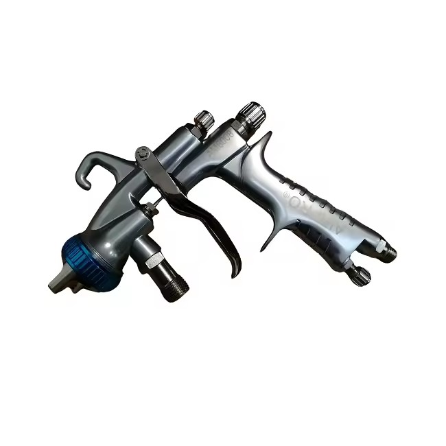 Portable manual spray gun AM-6008 with lower fixing suction metal tank hand grip