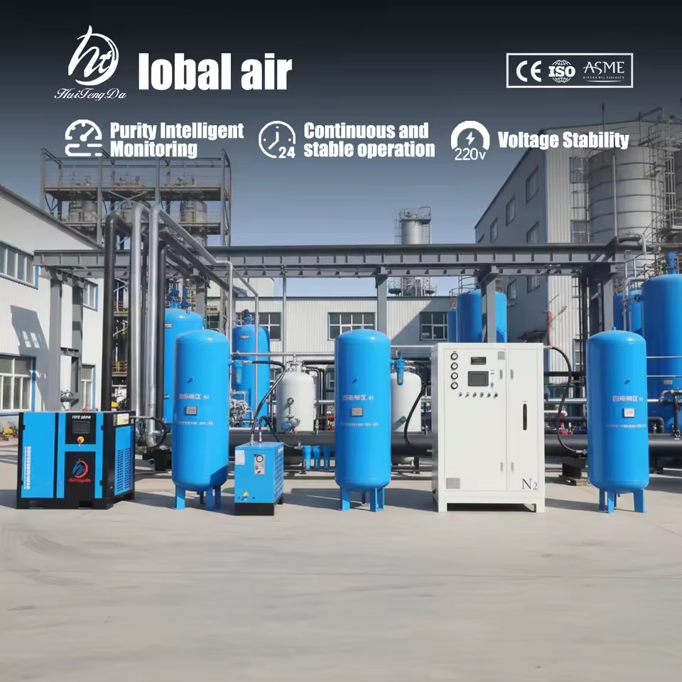 Small PSA Nitrogen Generator Welding Application PLC Gearbox Equipped 50 HP One Cubic Meter Gas Storage Tank Generator Set