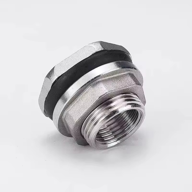 304 316 Bulkhead Tank Fitting Male To Female Thread Water Tank Connector With Rubber Seal Gasket For Sanitary Pipeline