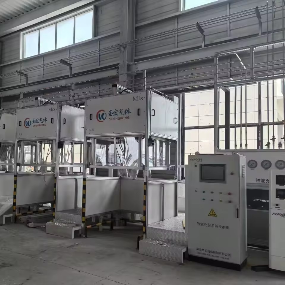 Industrial PLC Motor Automatic Gas Filling System for Gases Cylinder Tank Vaporizer Cryogenic Pump Valve Skid
