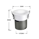 12W Deep Set Concealed COB Wall Washer Spotlight Anti-Glare RA92 Aluminum Recessed LED Downlight