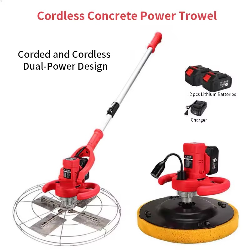 Handheld Electric Cement Mortar Trowel Wall Polishing Machine 6 Speed Portable Concrete Render Plastering Smoothing Machine