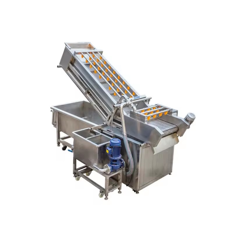 Automatic Multifunctional Vegetable and Fruit Bubble Washer with Corn Processing Capability Food Grade High Efficiency