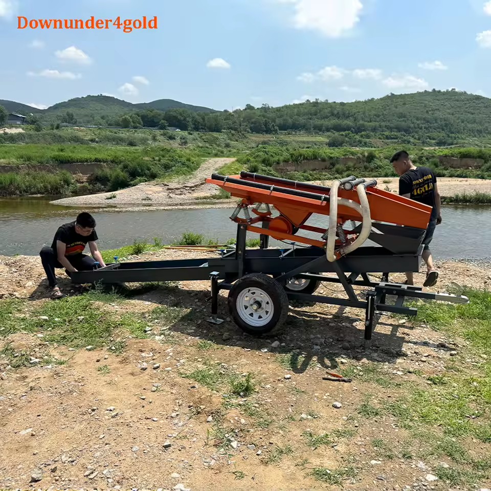 Field Installation Gold Shaker 5 Tons/Hour Portable Gold Washing Machine with Chain Drive System for Fine Gold Capture