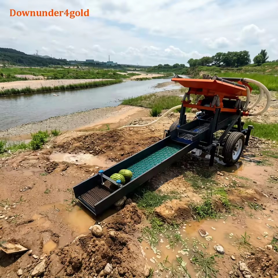 Field Installation Portable Gold Shaker 5 Tons/Hour Gold Washing Plant Sluice Box with Gold Extraction Methods for Alluvial Gold