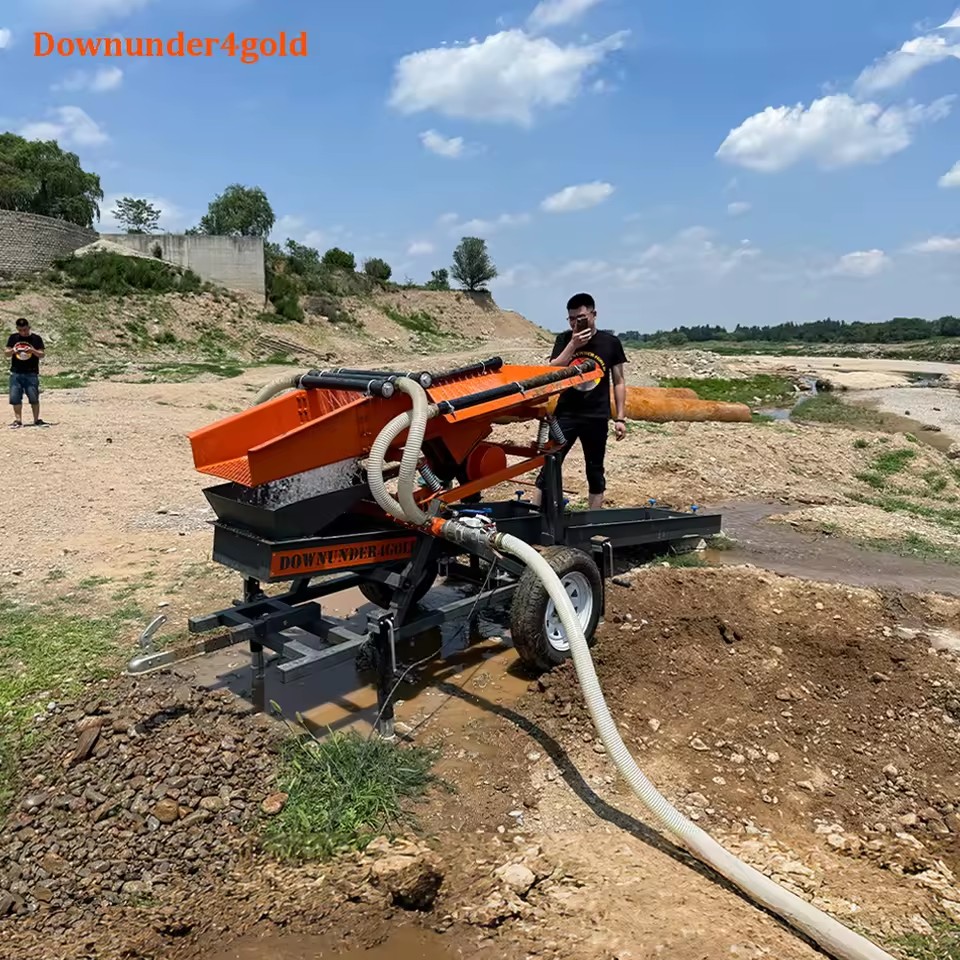 Low Investment Portable Gold Shaker 5 Tons/Hour Gold Wash Machine Sluice Box with PU Liner for Fine Gold Capture