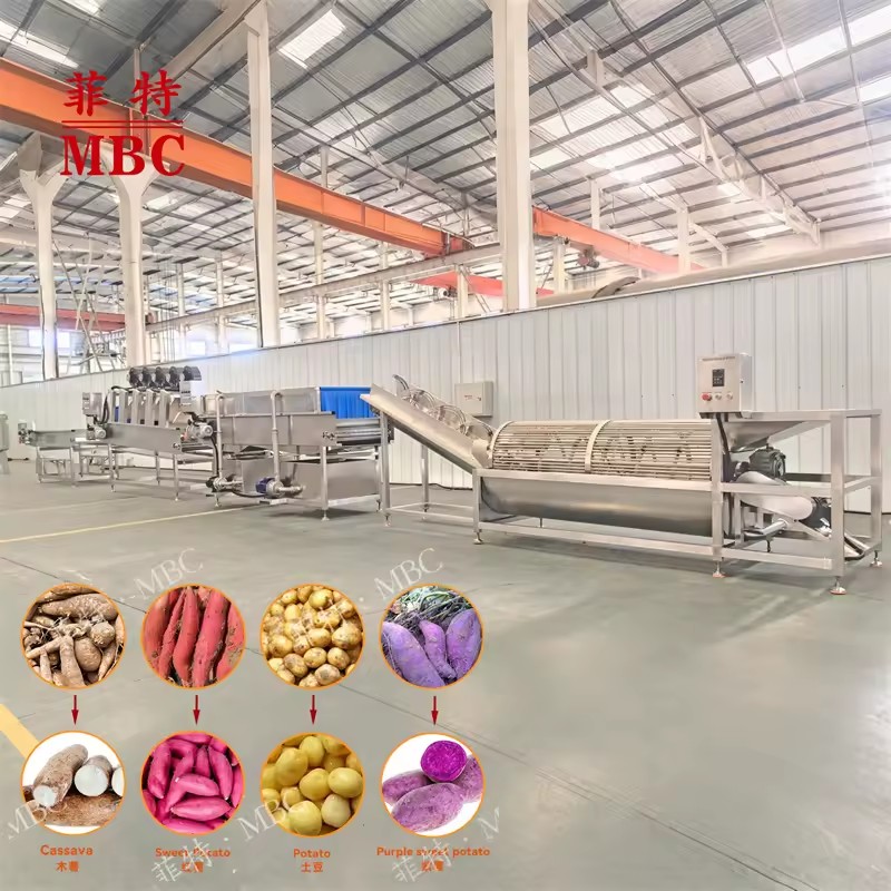 Cassava Cleaning and Processing Production Line Potato Carrot Radish and Sweet Potato Washer Washing Machine