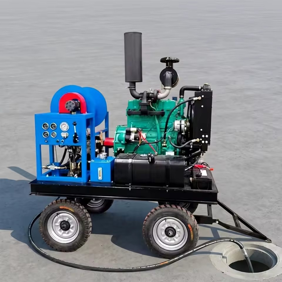 New 700mm Large Diameter Ultra High Pressure Diesel-Powered Heavy Duty Sewer Drain Pipe Cleaning Machine for Sludge Removal