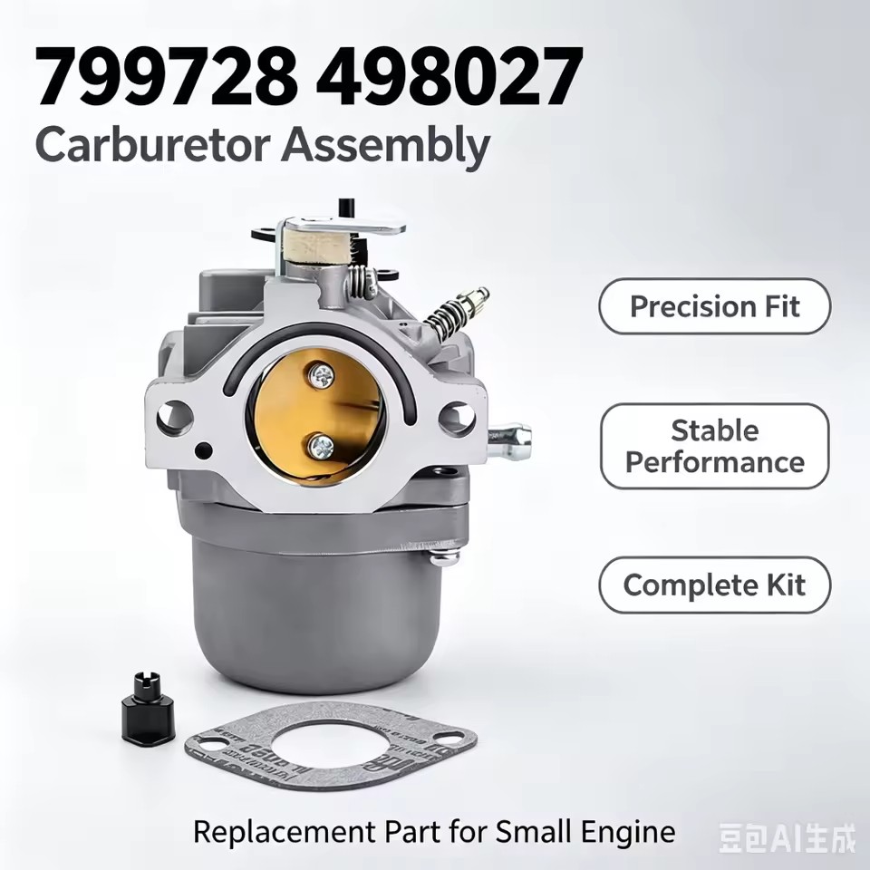 799728 498027 Carburetor Replacement for Briggs & Stratton 5HP 6.5HP Lawn Mower Generator Small Engine with Gasket & Adapter