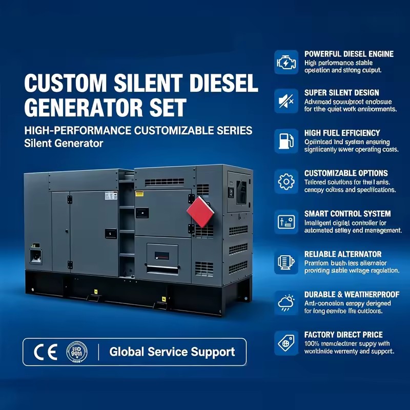 Professional Perkinss 100kw 200kw 300kw Diesel Generator Silent Digital 3 Phase Power Generation Parts Accessories Set