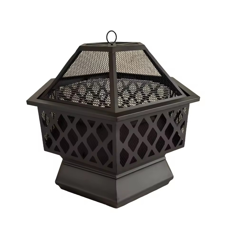 Wholesale Hot Style Heavy Duty Outside Outdoor Fire Baskets Firewood, Log Hexagon Shape Cooking Outdoor