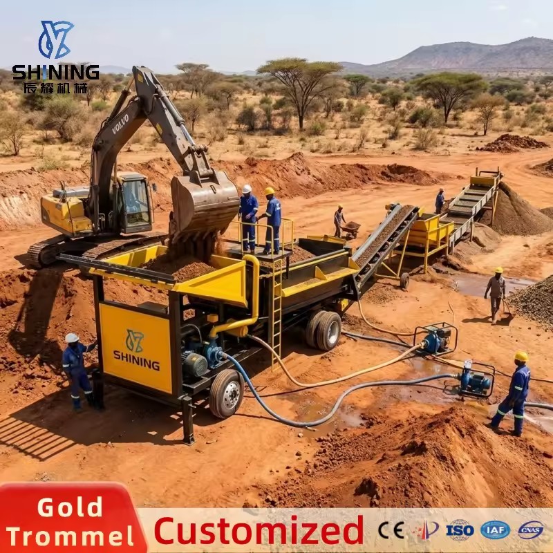 Gold Trommel Washer 50TPH with Detachable Drum High Gold Recovery Efficiency and Portable Design for Africa
