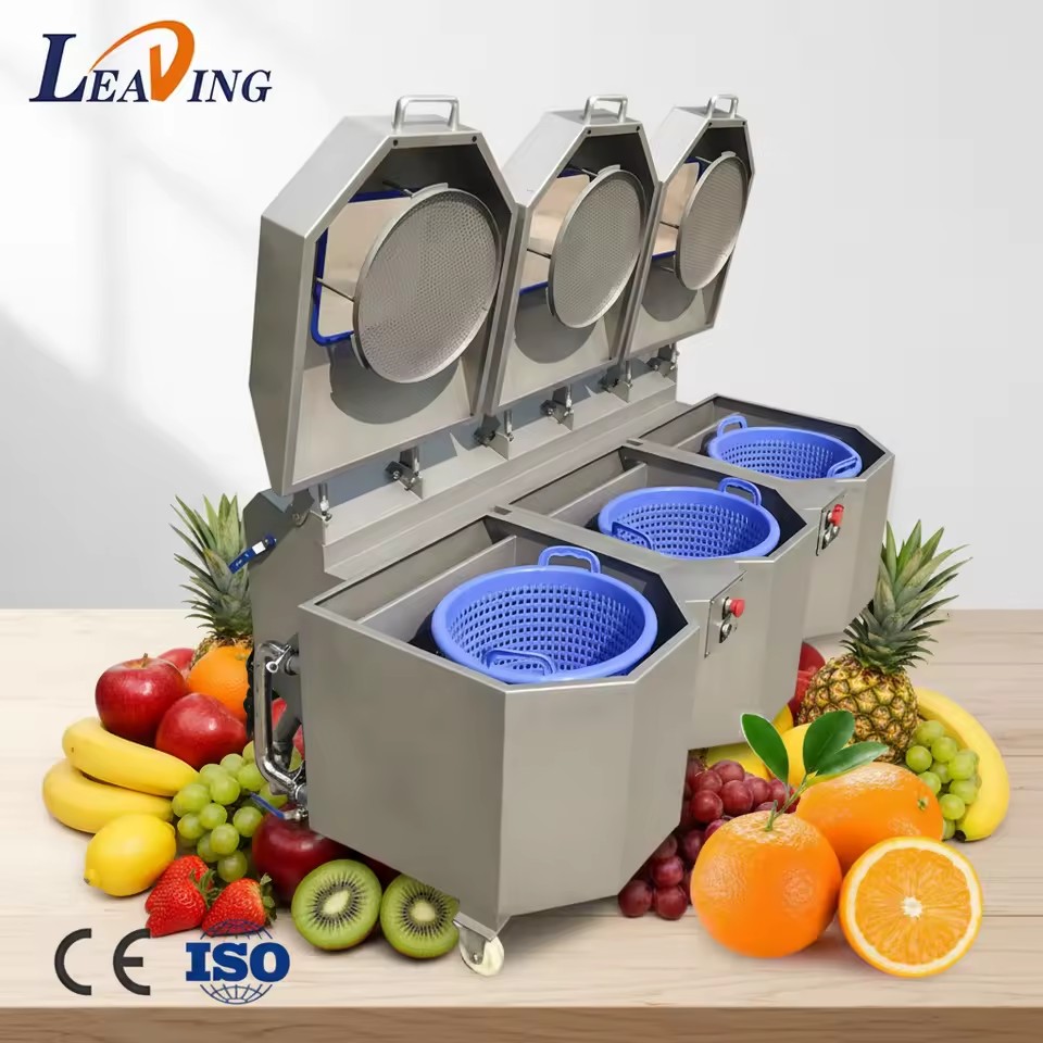 Automatic Industrial Ozone Bubble Vegetable and Fruit Washing Machine Commercial Salad Leafy Vegetable Cleaner Cleaning Machine
