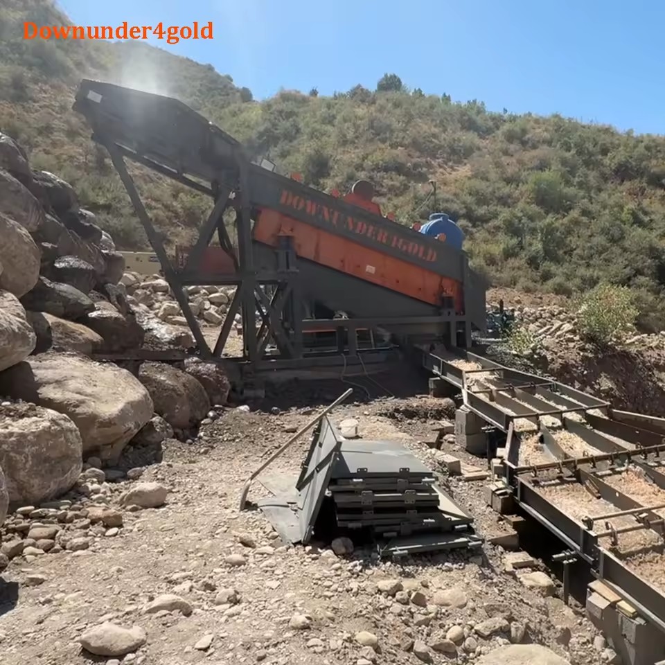 Energy Saving Gold Shaker Small-scale Gold Wash Machine Sluice Box with Chain Drive System for Riverbed Mining