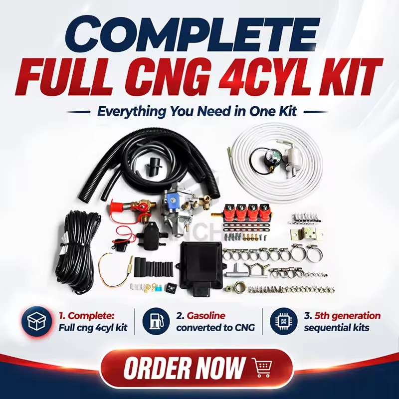 4 Cylinder CNG Sequential Injection Conversion Kit With AT12 Reducer, Autogas Complete Kit Equipped MP48 ECU for Car