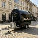French EPR Packaging DOT Certified Fiberglass Coffee Service Tow Bar Trailer Food Trailer for Coffee Sales