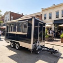 German EPR (Packaging) CE Certified Galvanized Sheet Food Vending Tow Bar Trailer Towable Food Trailer for Fast Food