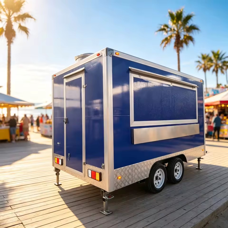 Fast Food Truck With Full Kitchen Concession Catering Food Trailer Pizza Burger Container Restaurant Bar for Sale