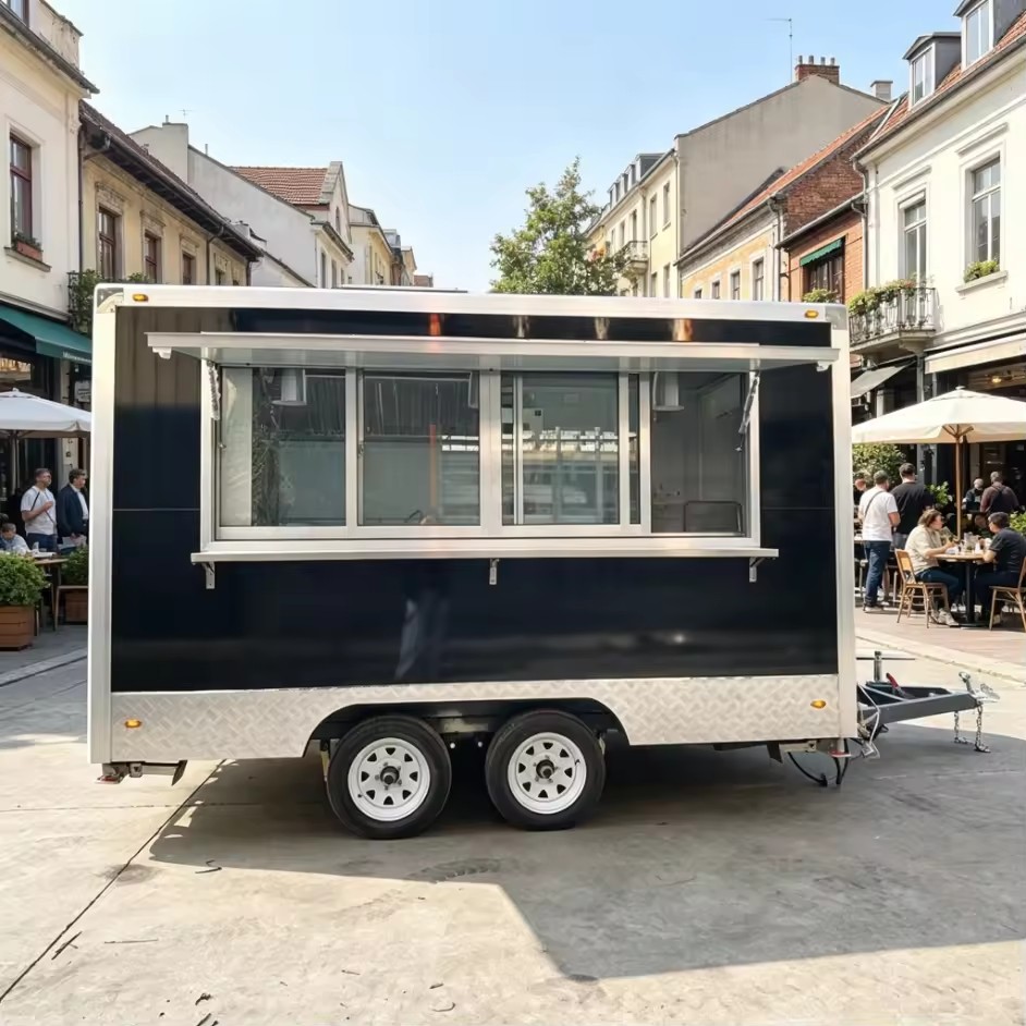 Easy Operation CE Certified Galvanized Sheet Outdoor Use Farm Use Ice Cream Truck Towable Food Trailer