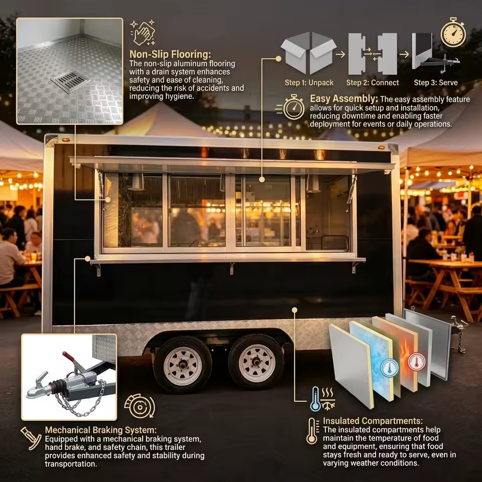 Custom Food Stall Fast Food Truck Pizza Truck Ice Cream