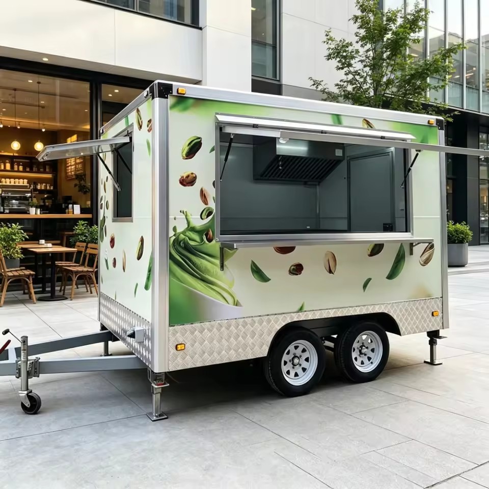 French EPR Packaging DOT Certified Galvanized Sheet Food Shop Hot Dog Cart Towable Food Trailer for Farms