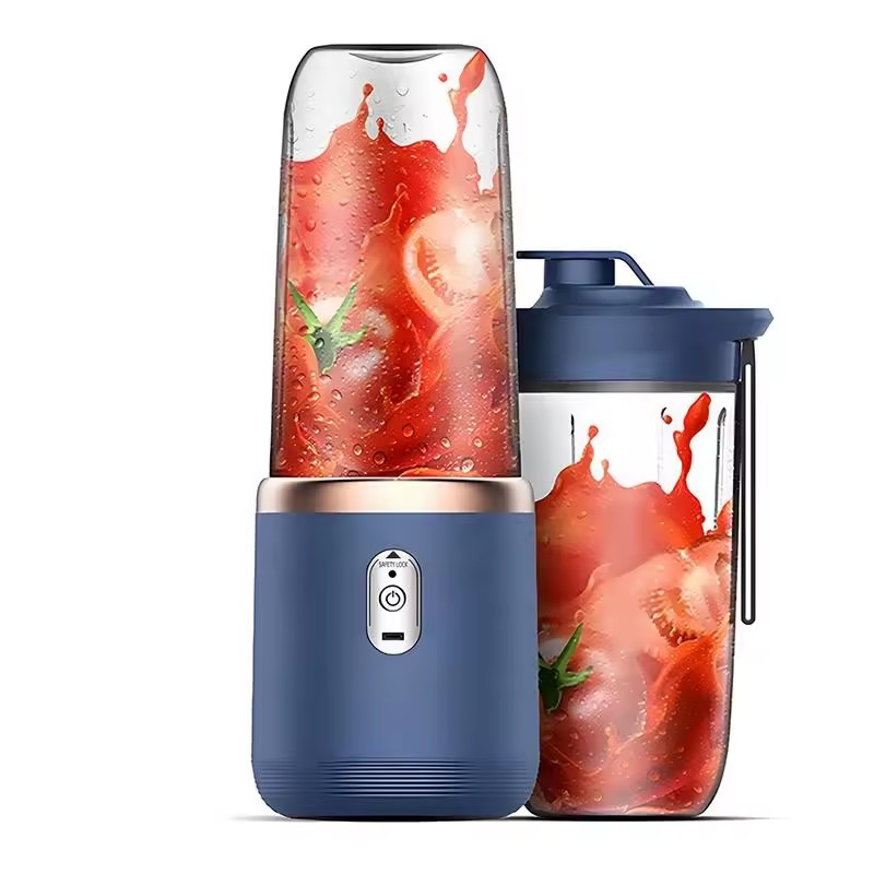 Portable Blender Cup Bottle USB Rechargeable 400ml 6 Blades Fruit Mixer Mini Hand Juicer Blender Smoothie With Straw