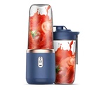 Portable Blender Cup Bottle USB Rechargeable 400ml 6 Blades Fruit Mixer Mini Hand Juicer Blender Smoothie With Straw