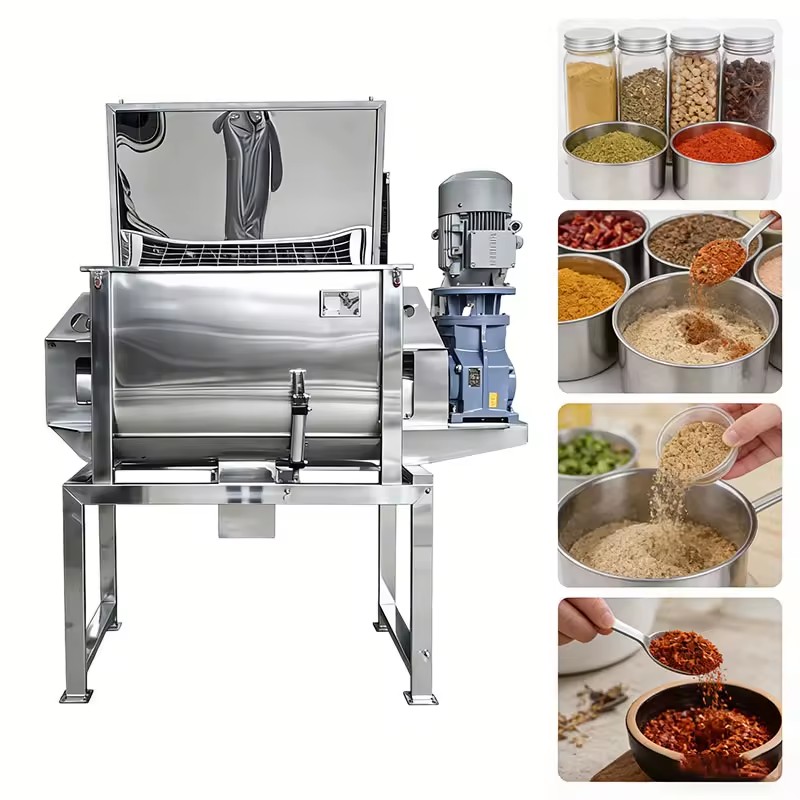 50L 100L 200L 500L 1000L Food Grade Stainless Steel Horizontal Ribbon Blender Dry Powder Mixer