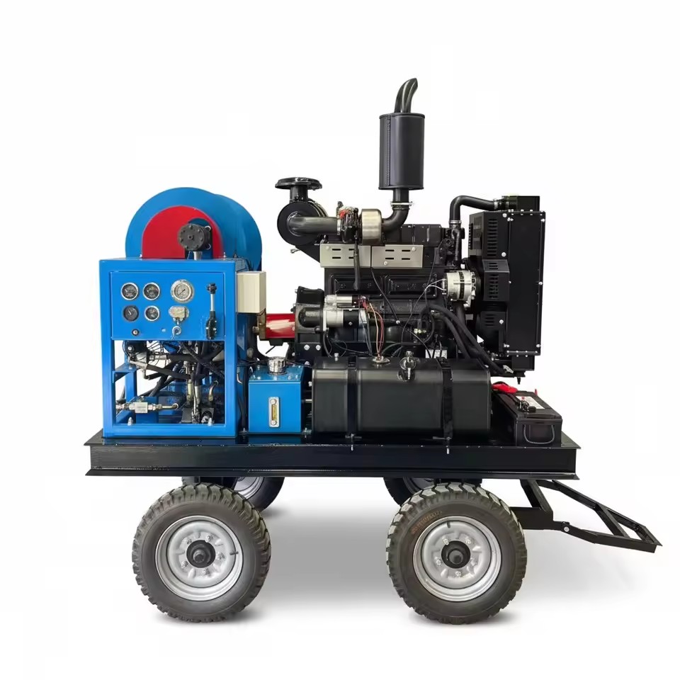New Blast Water Pressure 300bar 60L/min Heavy Duty Diesel Drain Cleaning Machine Sewer Jetter Water Blasting Equipment