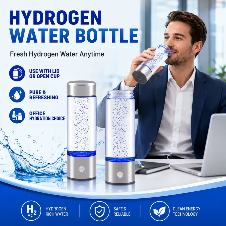 Rechargeable Portable Hydrogen Water Ionizer Machine PEM SPE Technology Generates 1400ppb Hydrogen 3Min Hydrogen Water Bottle