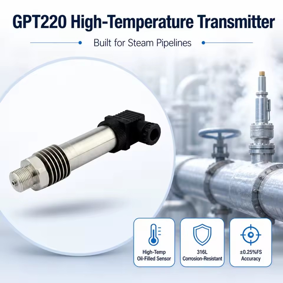 GPT220 0-10V Compact High Temperature Steam Pressure Sensor